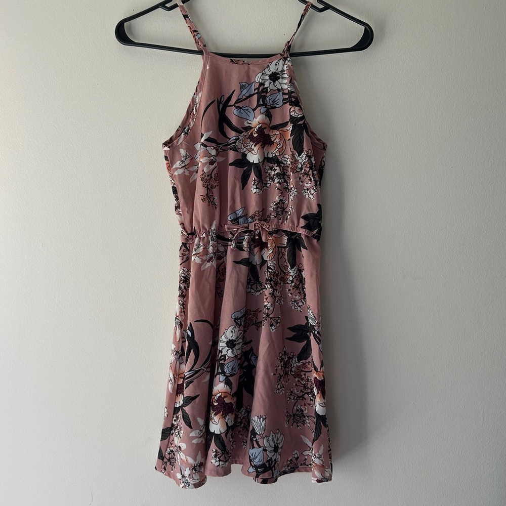 Floral Pink Sleeveless Dress